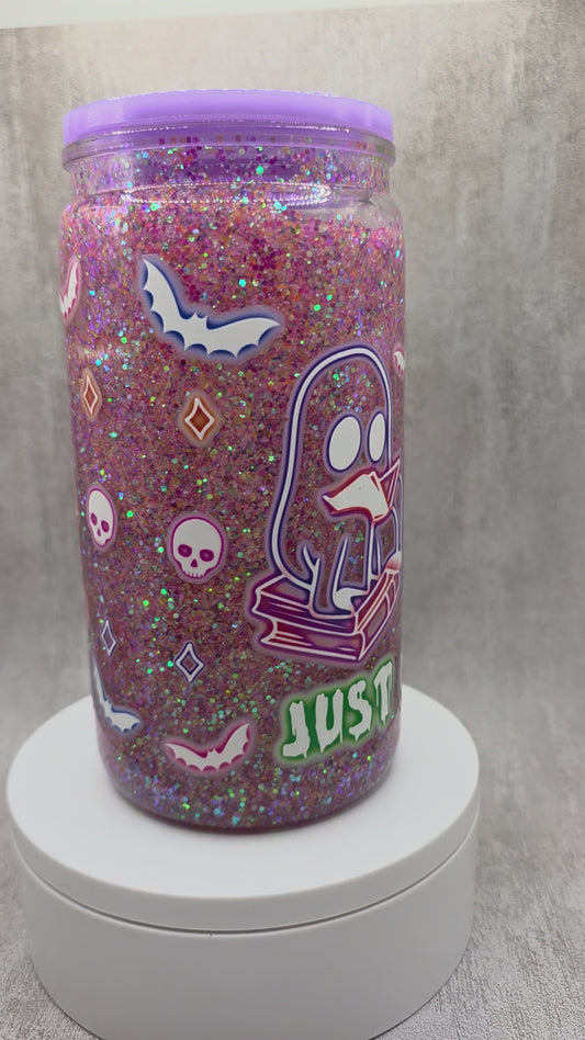 16oz Glitter Snow Globe Tumbler