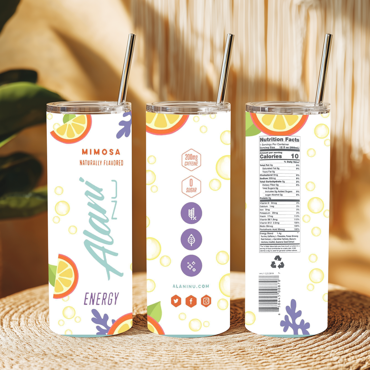 20oz Tumbler - Alani Mimosa Design