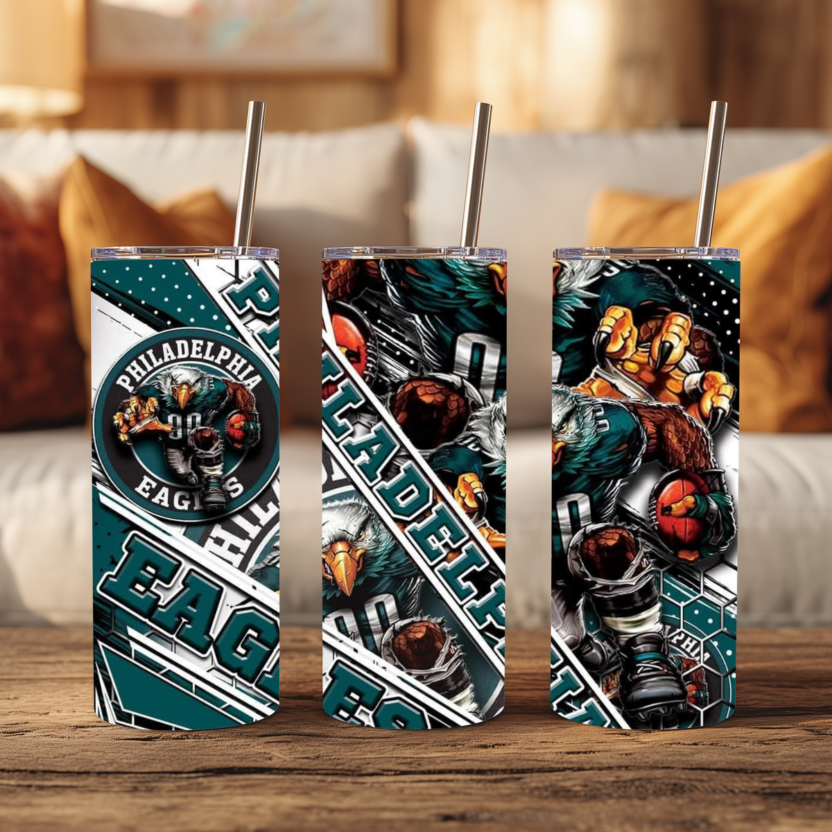 20oz Tumbler - Philadelphia Eagles - Comic Design