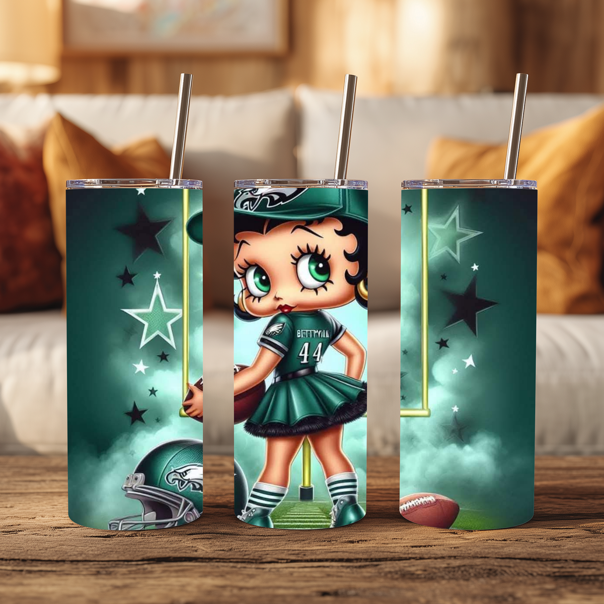 20oz Tumbler - Eagles Betty Boop Design