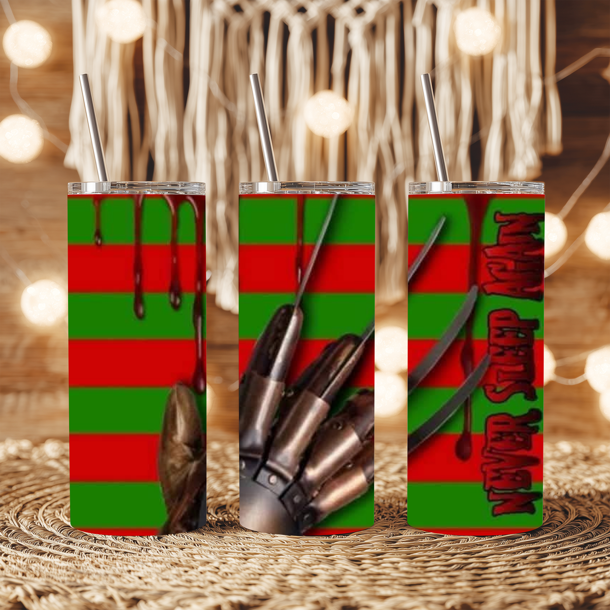 20oz Tumbler - Freddy Krueger Hand Design