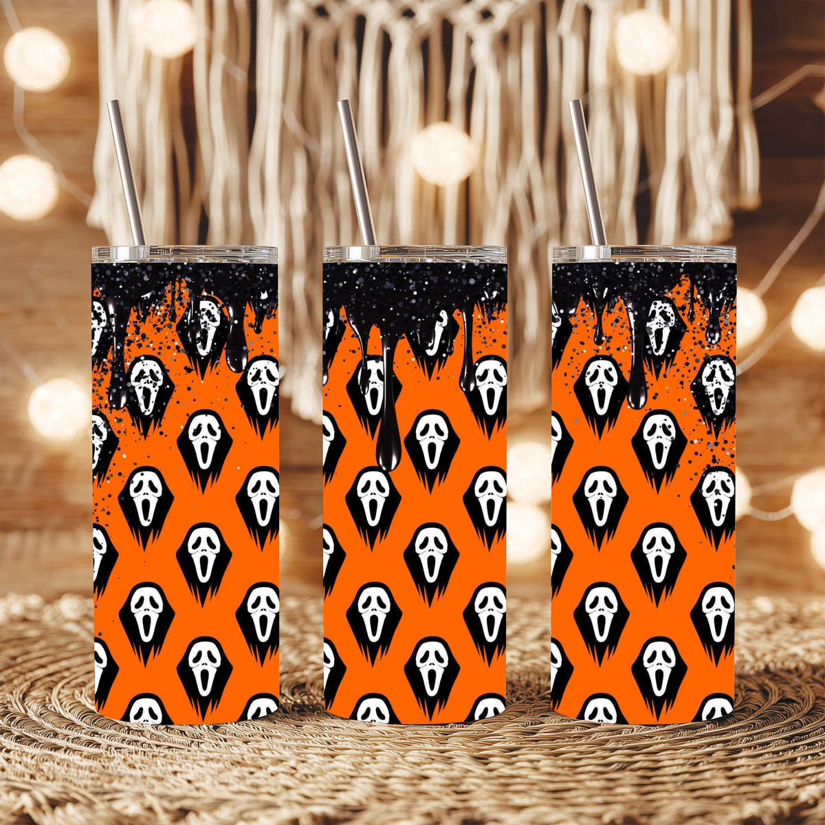 20oz Tumbler - Ghost Face Wrap Design