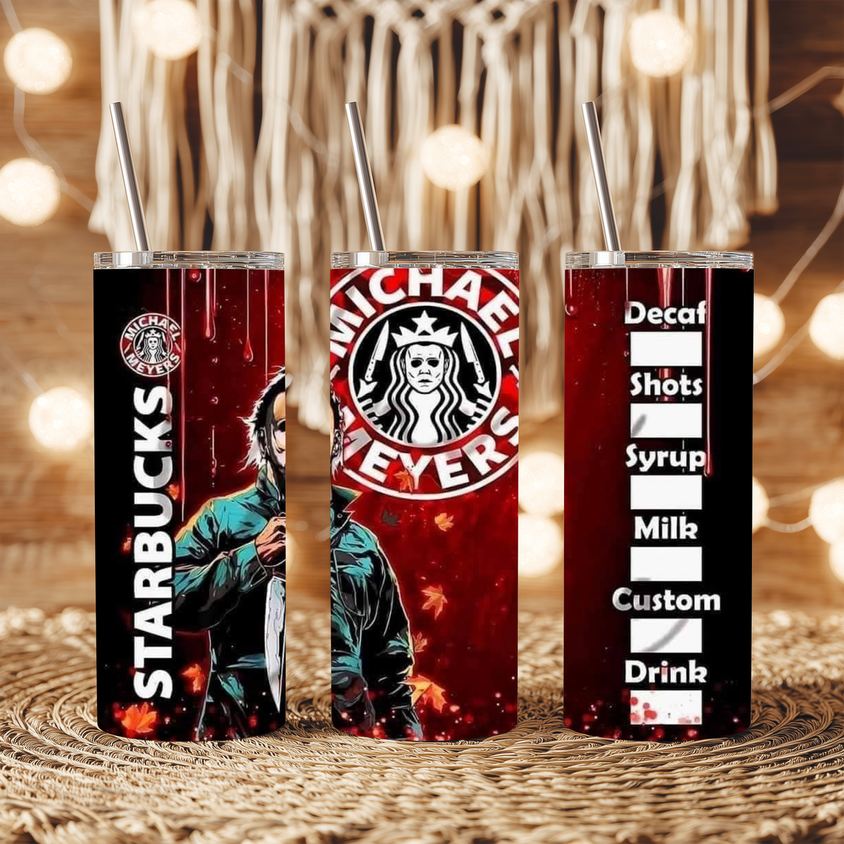 20oz Tumbler - Michael Myers Starbucks Design