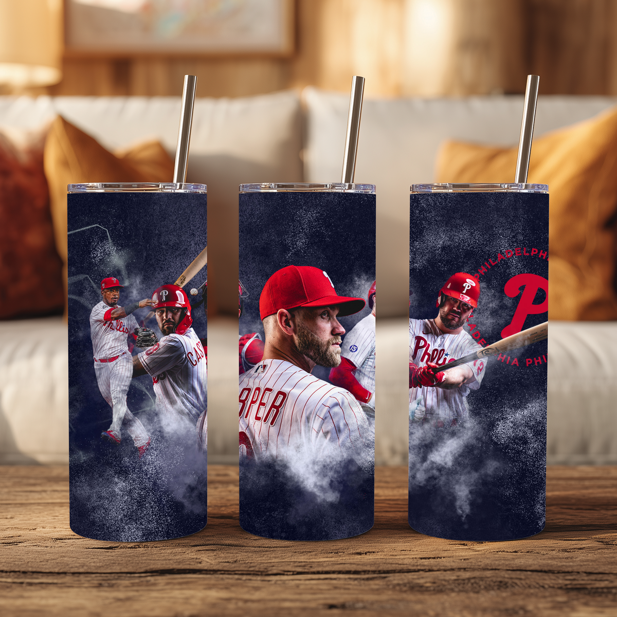 20oz Tumbler - Philadelphia Phillies - Bryce Harper Smoke Design