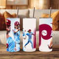 20oz Tumbler - Philadelphia Philles - Powder Blue Design 2