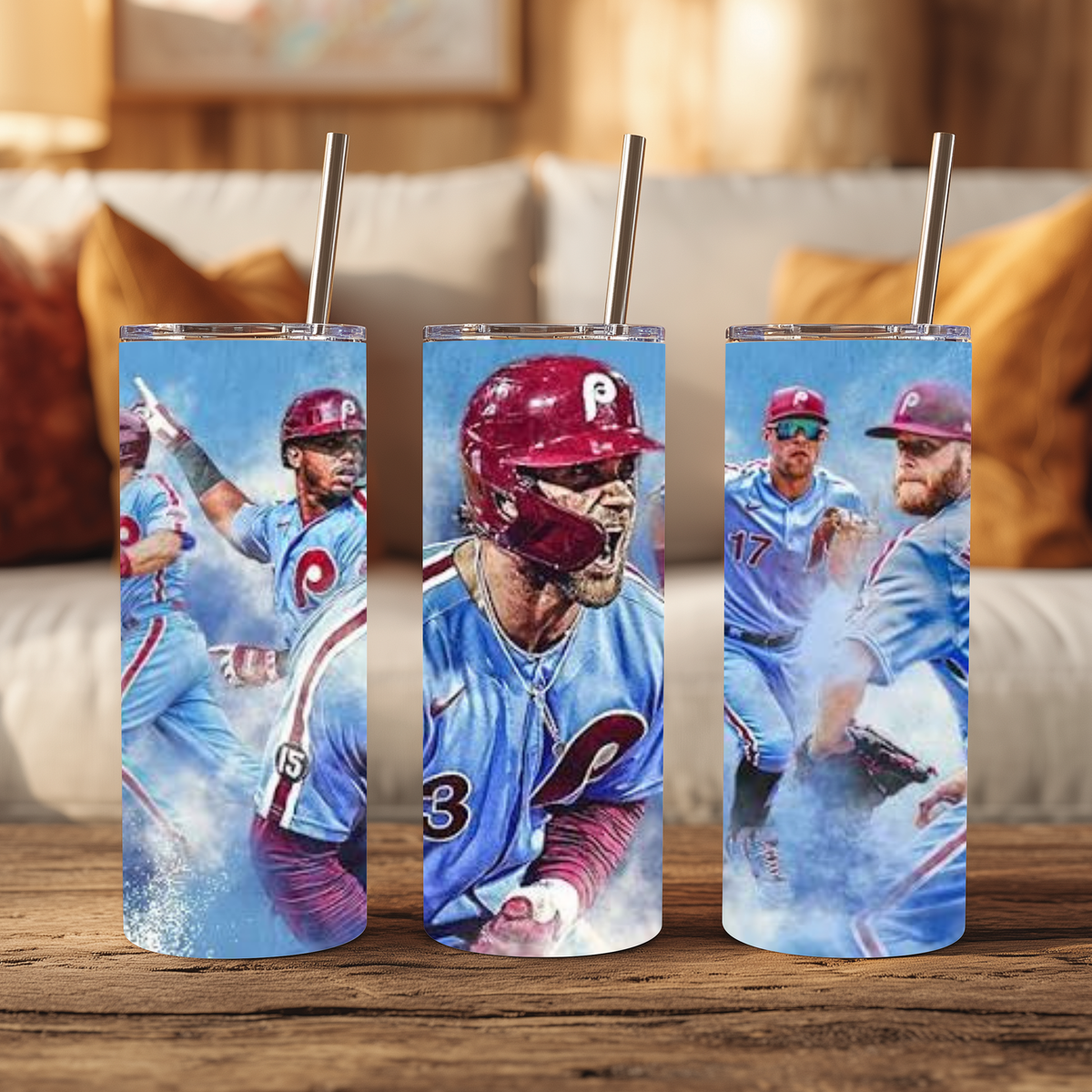 20oz Tumbler - Philadelphia Phillies - Powder Blue Design