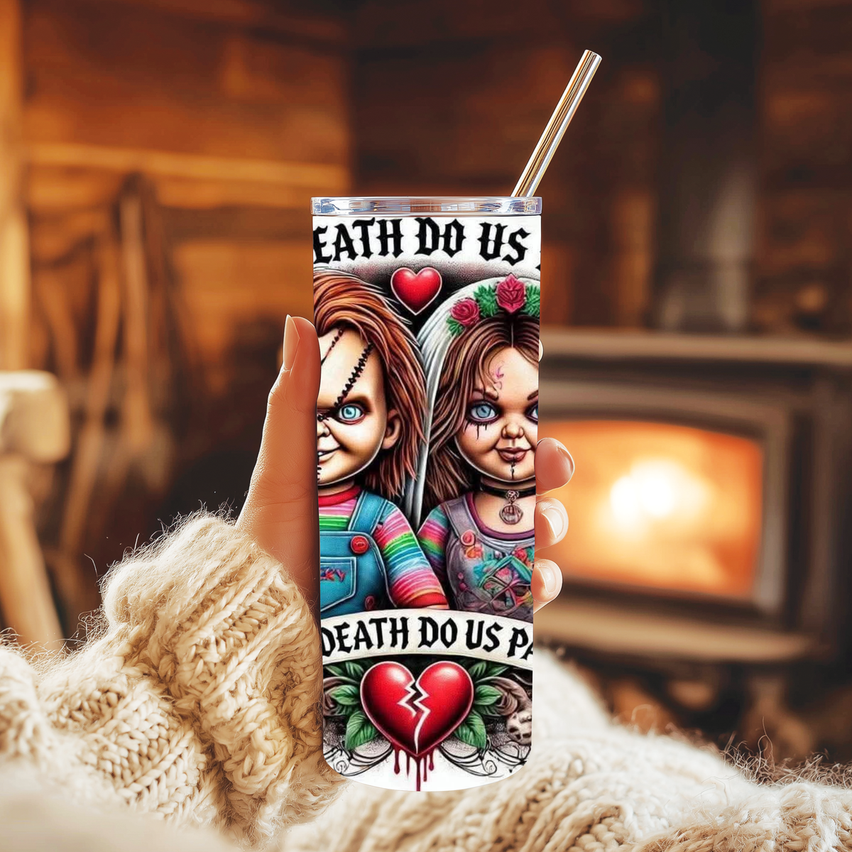 20oz Tumbler - Chucky & Tiffany Vows Design