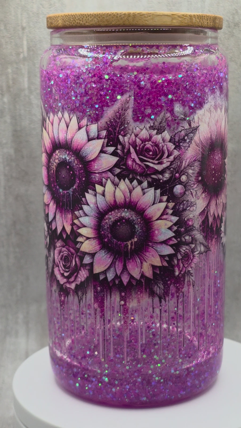16oz Glitter Snow Globe Tumbler
