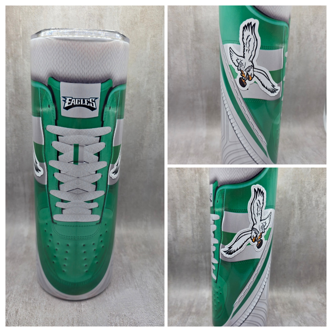 20oz Tumbler - Philadelphia Eagles - Kelly Green Shoe Design